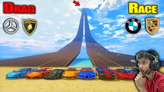 NEW Powerful Super Cars🚀 Vs impossible Climbing😨 Drag Race Challenge! GTA 5