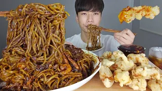 SUB)꾸덕촉촉 짜장면에 찹쌀탕수육 먹방! 꿀조합 리얼사운드 BLACK BEAN NOODLES MUKBANG ASMR