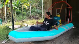 inflatable boat making from chicken wire net and fiberglass (part 2)