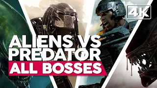 Aliens Vs Predator - All Bosses & Endings (PC 4K60FPS) No Commentary