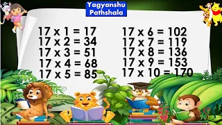 Table of 17 | Table 2 to 20 | 17 Ka Table 17 Ka Pahada | 2 3 Table| Multiplication Table  17 English