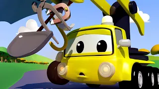 Odtahové auto pro děti - Jeřáb Charlie má potíže s magnetem přilepeným na háku Odtahové auto Tom