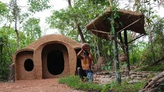 Постройте самый красивый туннельный колодец и дом из глины в глубоких джунглях