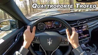 580hp Ferrari V8 Twin Turbo Limo - 2021 Maserati Quattroporte Trofeo POV Drive (Binaural Audio)