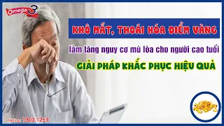 KHÔ MẮT, THOÁI HÓA ĐIỂM VÀNG làm tăng nguy cơ MÙ LÒA cho người cao tuổi và cách khắc phục hiệu quả