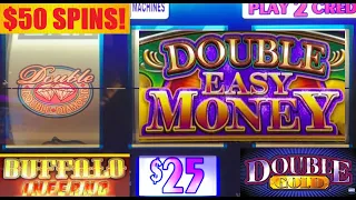 BIG BETS! High Limit Slots! 2x Double Diamond + Double Easy Money + Buffalo Inferno + Double Gold!