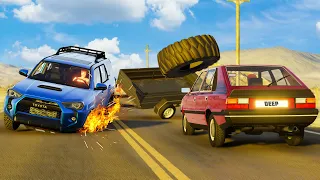 Car Crashes and Dangerous Objects #02 [BeamNG.Drive] 🚗