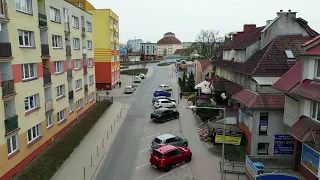 Poland / Olsztyn - Żeromskiego Street from a drone. dji mini 3 pro 4k