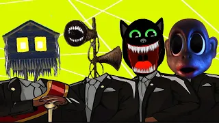 House Head & Siren Head & Cartoon Cat & Cartoon Monkey - Coffin Dance Meme Cover