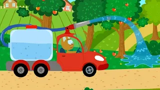 Das Kätzchen und die Zaubergarage - Bewässerungsmaschine - Kinder Zeichentrick.