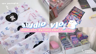 studio vlog 🎨 packing shopee 6.6 orders, diy custom tissue paper, new stickers 🥳 // philippines