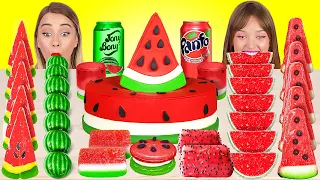 WATERMELON DESSERTS CHALLENGE || Red VS Green Food! 1000 Layers of Candy by 123 GO! FOOD