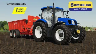 FS19 New holland t6060+vaschieri 2 assi spandimento letame by simogame1306