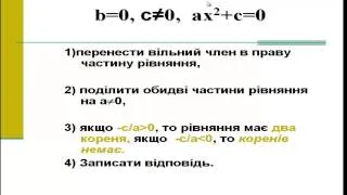 Алгебра 8 клас Неповні квадратні рівняння