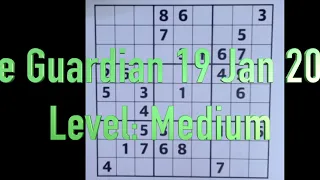 Sudoku – The Guardian 19 Jan 2021 Medium level