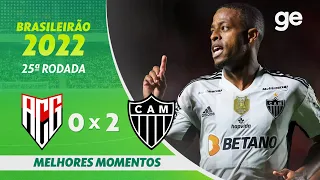 ATLÉTICO-GO 0 X 2 ATLÉTICO-MG | MELHORES MOMENTOS | 25ª RODADA BRASILEIRÃO 2022 | ge.globo