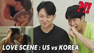 Korean men react to love scene  / US vs  K-dramas