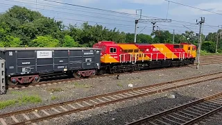 Queen👸👑 of Indian🇮🇳 Railway WDG4G Diesel power with Ambuja Cement wagon entered into the yard#ir