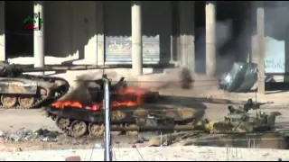 T72 tank got hit in Syria