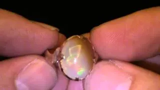 11.25 Australian Opal Cocktail Vintage Ring 10K Solid Yellow Gold