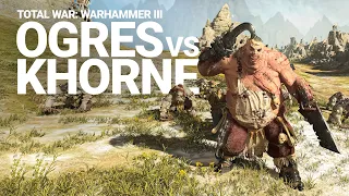 Ogre Kingdoms vs Exiles of Khorne Battle Gameplay | Total War: WARHAMMER III