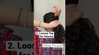 How to Style a Pretty Ponytail Hairstyle  #Shorts #hairtutorial