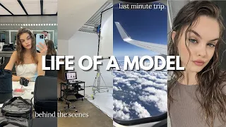 LIFE OF A MODEL ✈️ last minute work trip, behind the scenes & how my work schedule looks like