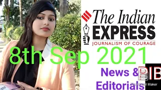 8 September 2021 The Indian Express Newspaper Analysis#BRICS2021 #SCO #QUAD_sep2021 #G20 #editorials