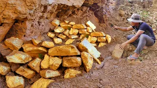 Amazing! I found and digging for Treasure worth millions from Huge Nuggets of Gold at the Mountain.