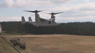 オスプレイ使い部隊展開 熊本で日米共同訓練