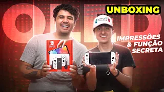 O NOVO NINTENDO SWITCH OLED! O que achamos e função secreta ❘ Unboxing com @brunocorrea