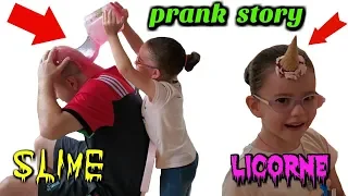 PRANK STORY - je verse un POT DE SLIME sur la tête de papa + PRANK licorne + PRANK congélateur