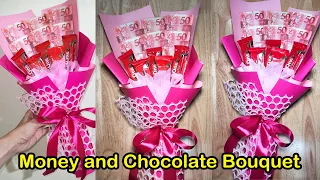 How To Make DIY Money And Chocolate Bouquet | DIY  Bouquet |  Craft Ideas