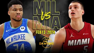 Milwaukee Bucks vs Miami Heat Full Game Highlights | February 13, 2024 | FreeDawkins