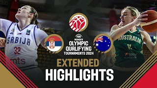 Serbia 🇷🇸 v Australia 🇦🇺 | Extended Highlights | FIBA Women's OQT 2024