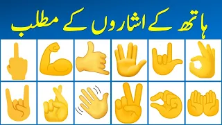 Hand Gestures Emojis and Hand Signs Meanings in Urdu | @AQ English