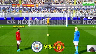 Manchester City VS Manchester United - Penalty Shootout | Neymar going to Man United | PES Gameplay