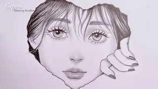 A girl face - Pencil Sketch for beginners || How to draw  - step by step || Drawing tutorial