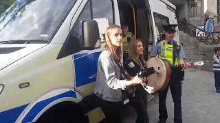 This is the way Irish Garda do crowd control with Twins Katie & Aoife Lynch at the Fleadh festival