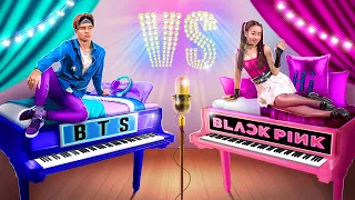 Фанаты BTS vs фанаты BLACKPINK! Двухэтажная кровать для фанатов!