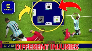 different types of injury in efootball explained | efootball rare things