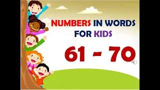 61 to 70 with spelling | 61 to 70 Number Words for Kids