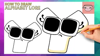 How To Draw Alphabet Lore - Lowercase Letter Y | Cute Easy Step By Step Drawing Tutorial