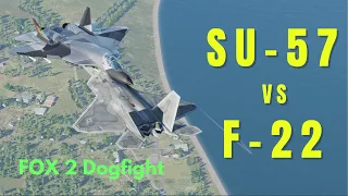 SU-57 VS F-22 | Sukhoi SU-57 VS F-22 Raptor | DCS World | Fox 2 Dogfight | Jetsters Video