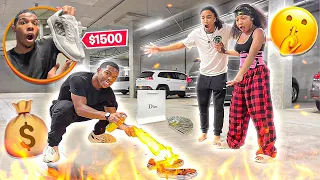 BURNING MY SISTERS BOYFRIEND SHOES AND SURPRISING HIM WITH $1500 DESIGNER SHOES!