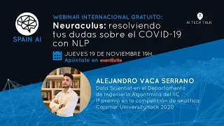 Webinar (AI TechTalk): Neuraculus: resolviendo dudas sobre el COVID con NLP