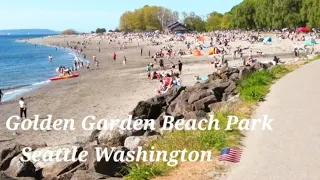 🇺🇸 Seattle Beach - The Golden Garden Park & Shilshole Bay Marina in Ballard in Northern Seattle, WA.