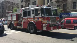 FDNY ENGINE 67 TAKING UP AFTER A SMOKY STOVE FIRE ON ARDEN STREET IN INWOOD, MANHATTAN, NYC.