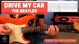 Drive My Car, Guitar Lesson! LIKE THE RECORD! The Beatles