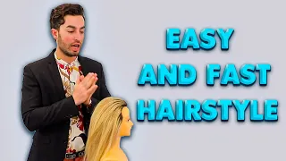 EASY AND FAST HAIRSTYLE WITH BRAIDING ELEMENT